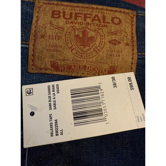 NEW Buffalo David Bitton Jeans Men’s 38 x 30 Relaxed Tapered BEN Blue Denim $99 - Picture 4 of 5